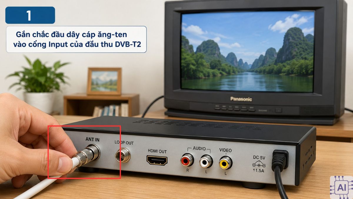 Gắn các đầu dây tín hiệu ngoại vi vào thiết bị