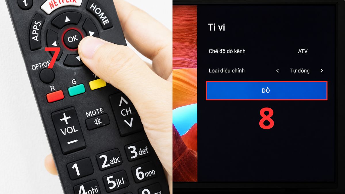 Ấn phím OK một lần nữa để bảng chức năng xuất hiện