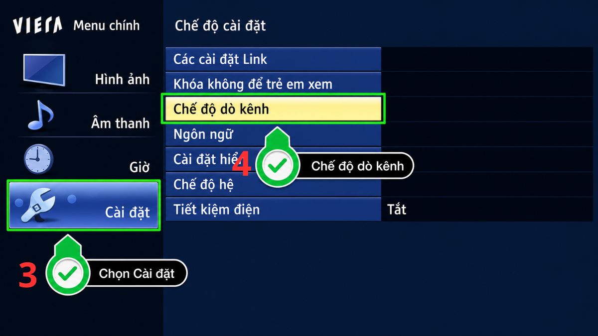 Cách dò kênh tự động bước 2