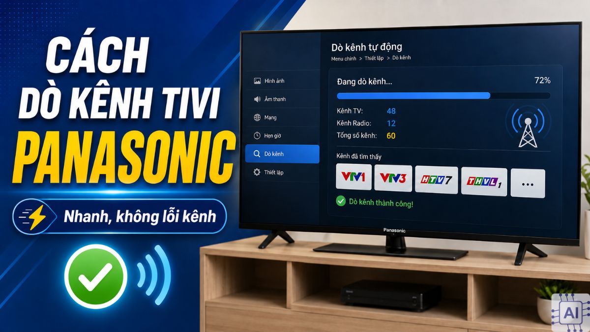 Hướng dẫn cách dò kênh tivi Panasonic nhanh, không lỗi kênh