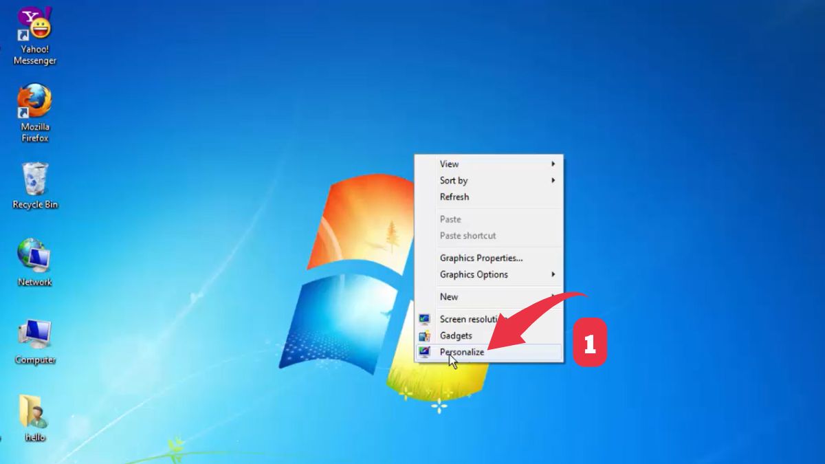 Đổi hình nền máy tính thông qua Settings Win 7 bước 1