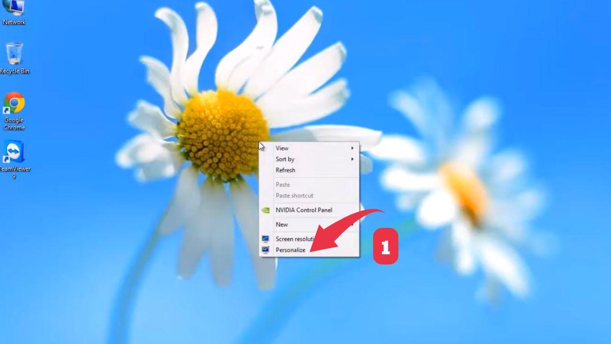 Đổi hình nền máy tính Win 8 thông qua Settings bước 1