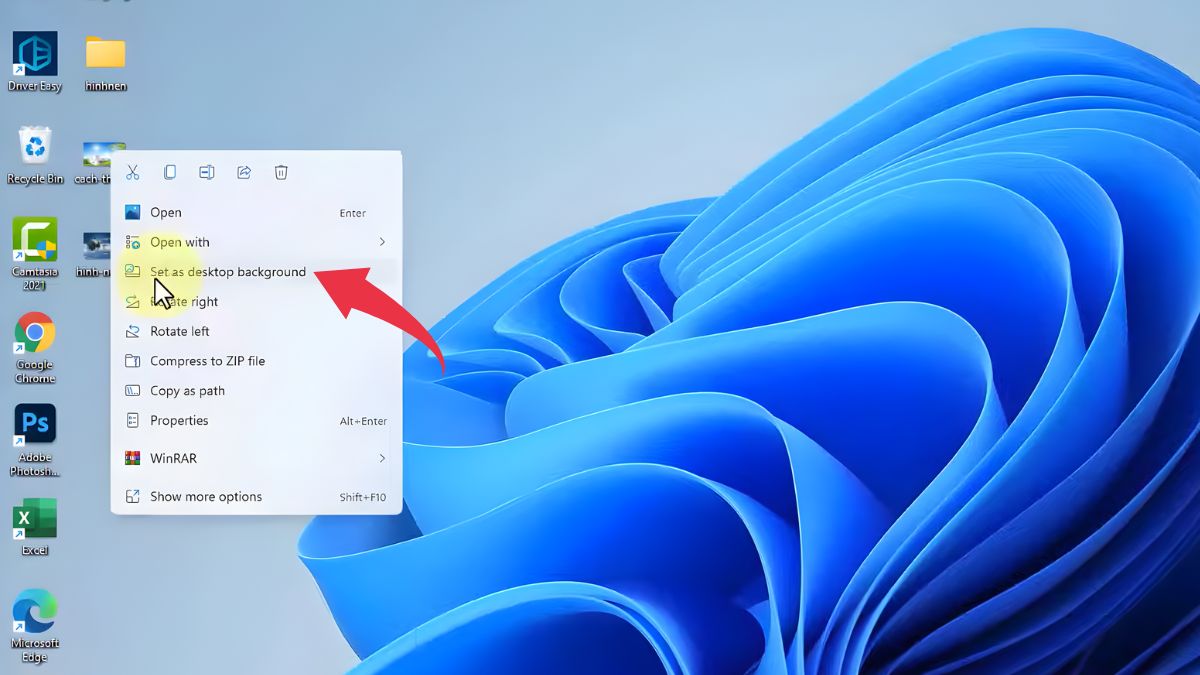 Đổi hình nền máy tính bằng ảnh có sẵn hoặc tải về