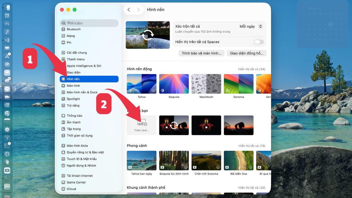 Cài hình nền máy tính MacBook bằng ảnh cá nhân bước 1