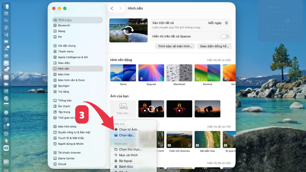 Cài hình nền máy tính MacBook bằng ảnh cá nhân bước 2