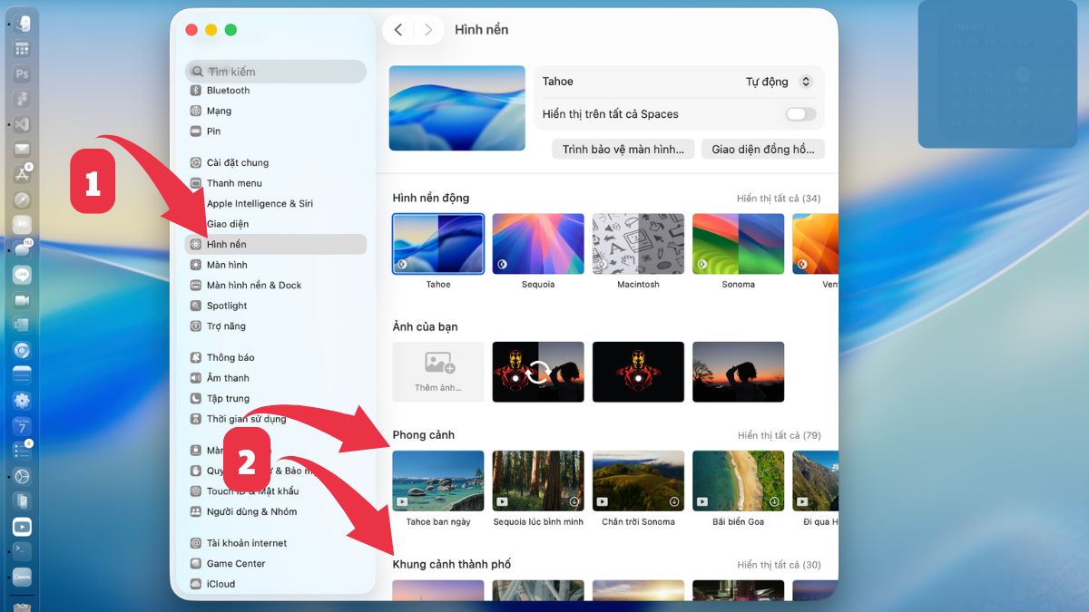 Cài hình nền máy tính MacBook bằng ảnh mặc định