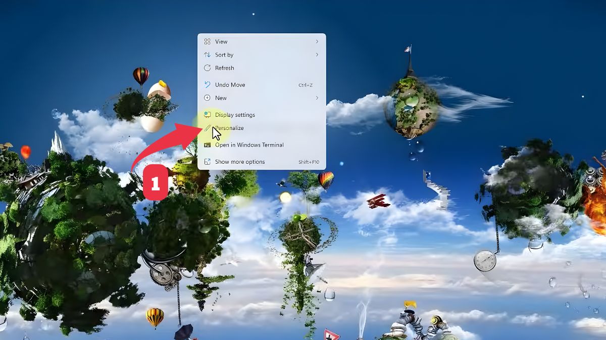 Đổi hình nền máy tính bằng Settings Win 11 bước 1