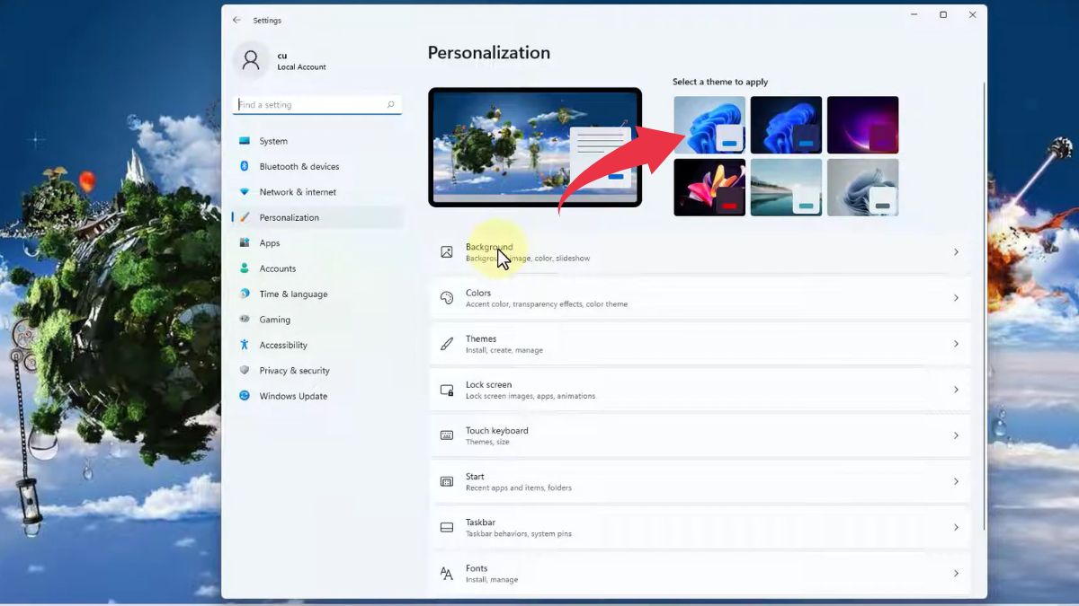 Cách thiết lập hình nền máy tính mặc định Win 11