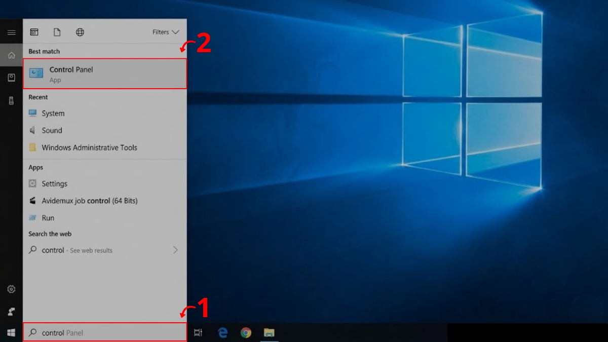 Sử dụng Control Panel để đổi mật khẩu bước 1