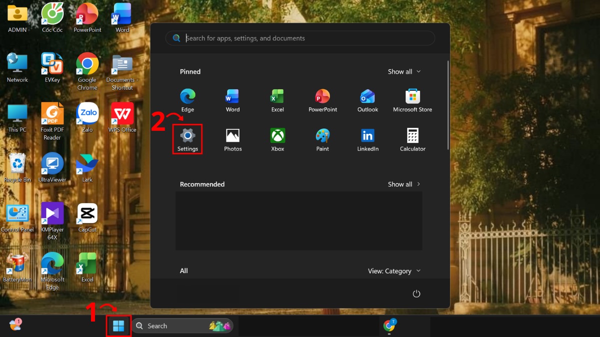 Thay đổi mật khẩu qua Settings Windows 11 bước 1