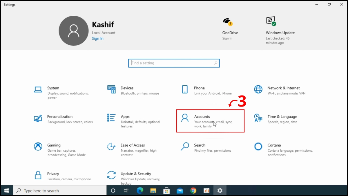 Cách đổi mật khẩu laptop Dell qua Settings bước 2