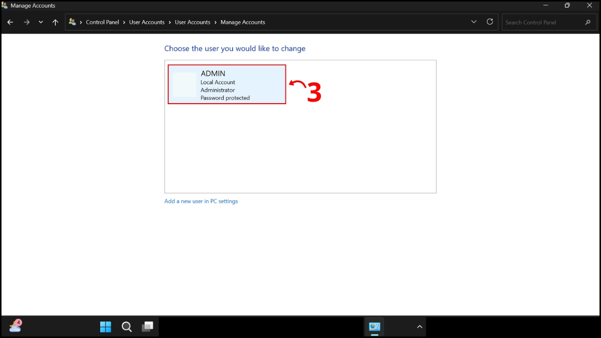 Đổi mật khẩu tài khoản Local trên Windows 11 bước 3