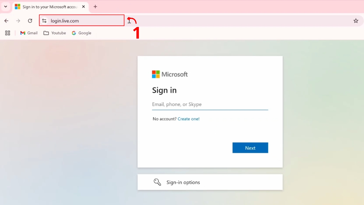Reset mật khẩu thông qua tài khoản Microsoft trực tuyến bước 1