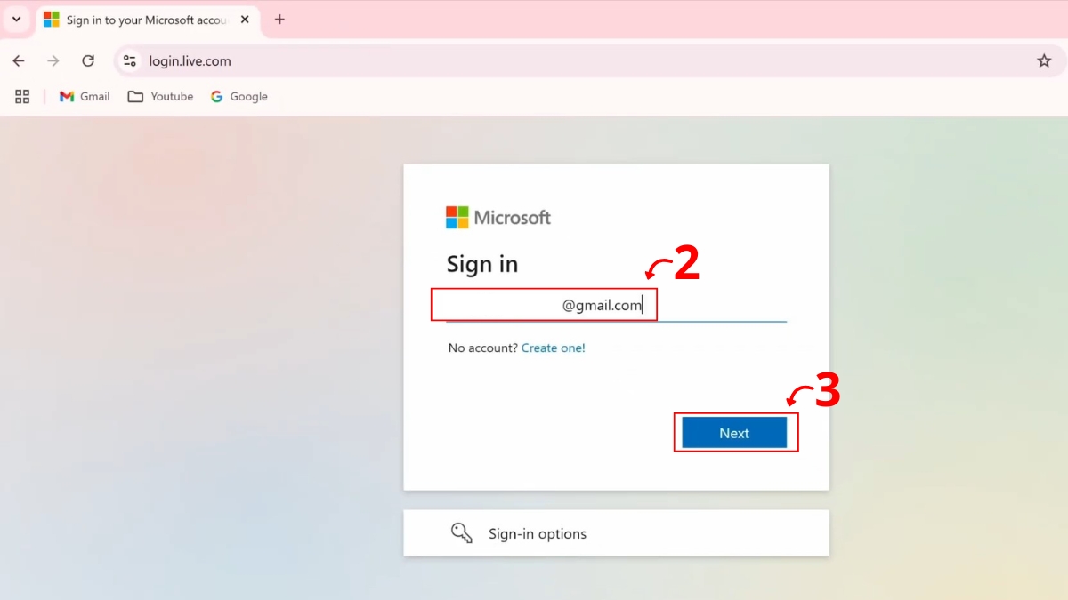 Reset mật khẩu thông qua tài khoản Microsoft trực tuyến bước 2
