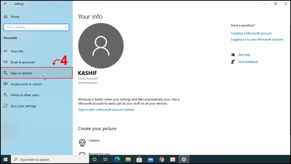 Cách đổi mật khẩu laptop Dell qua Settings bước 3