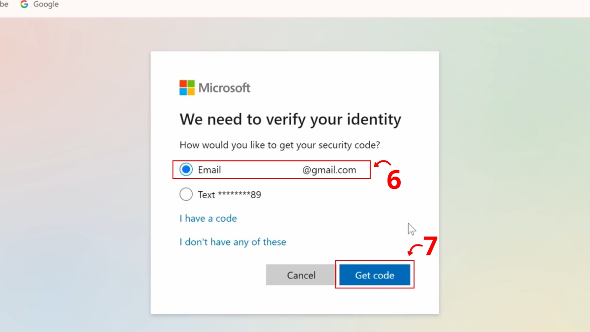 Reset mật khẩu thông qua tài khoản Microsoft trực tuyến bước 4 1
