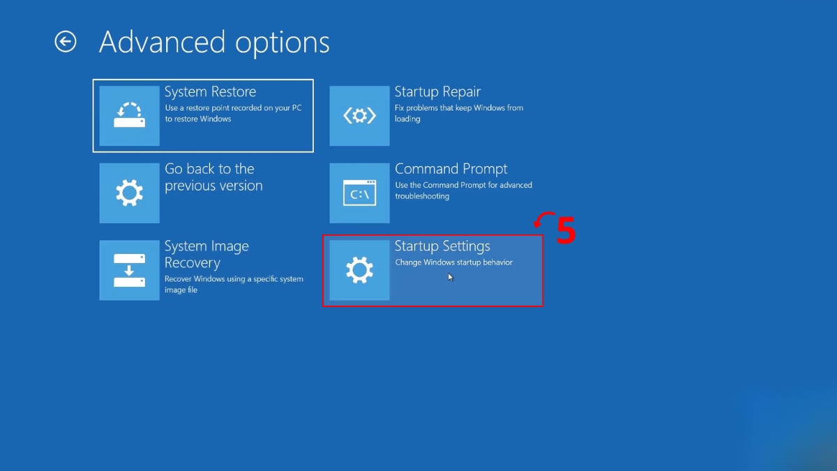 Khôi phục máy bằng chế độ Safe Mode hoặc Command Prompt bước 4