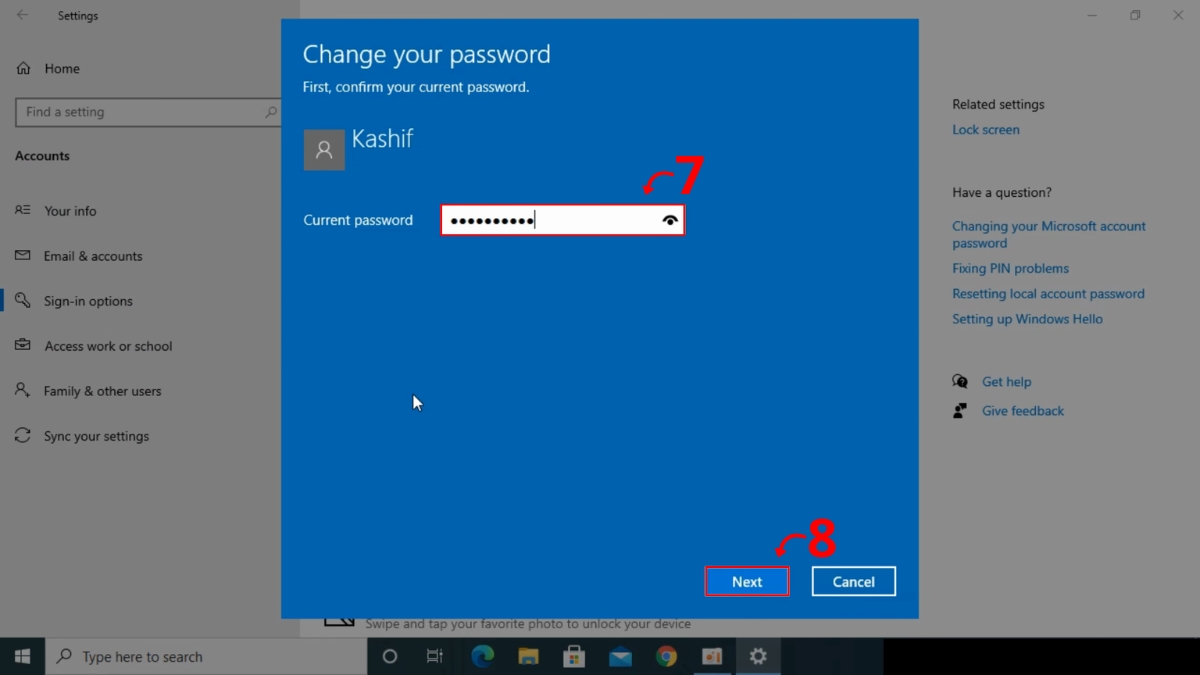 Cách đổi mật khẩu laptop Dell qua Settings bước 4 1