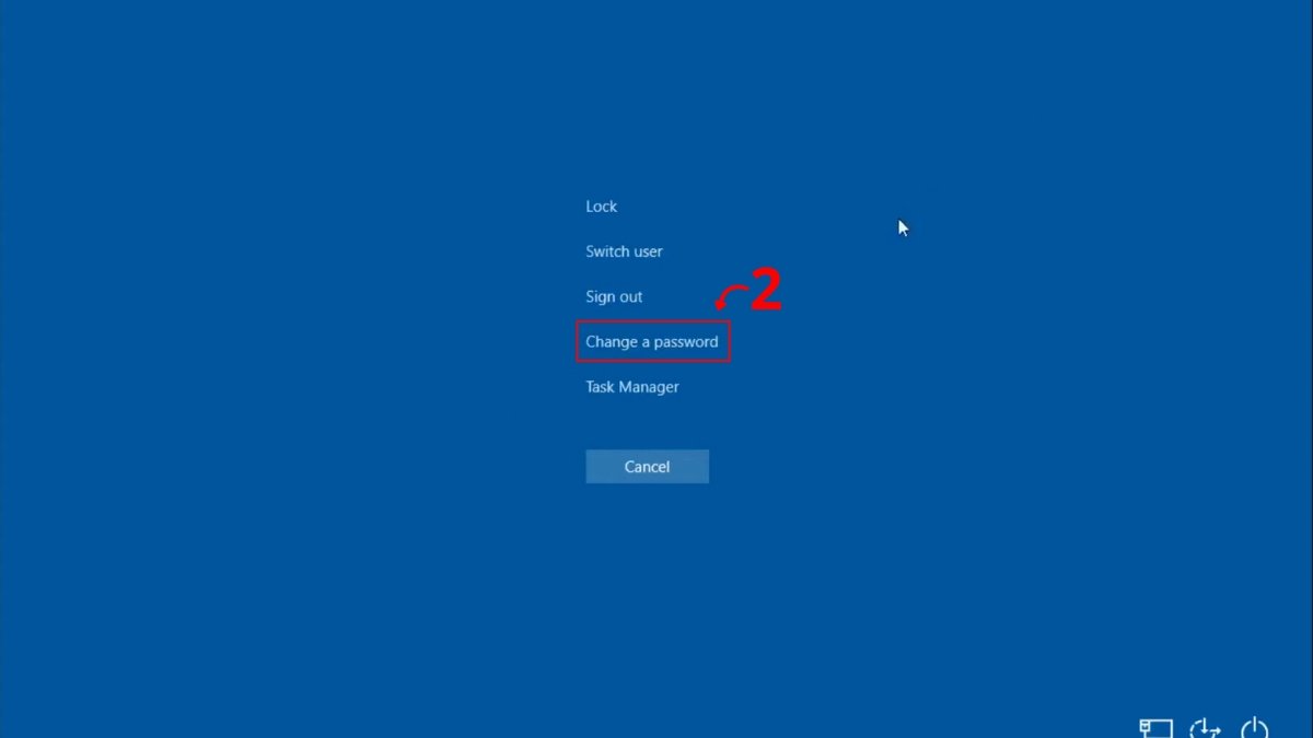Đổi mật khẩu bằng tổ hợp phím Ctrl + Alt + Delete bước 2