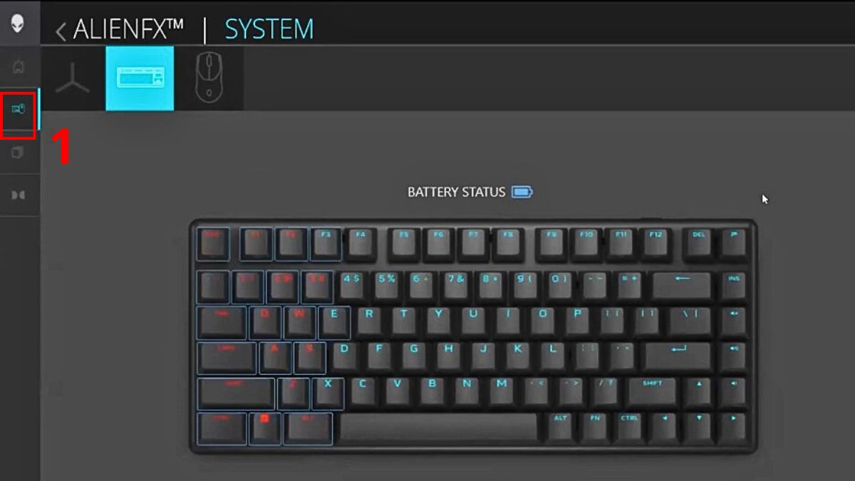 Cách đổi màu bàn phím laptop Dell bước 1