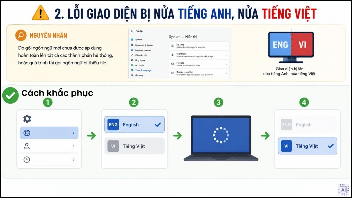 Lỗi giao diện bị nửa tiếng Anh, nửa tiếng Việt 