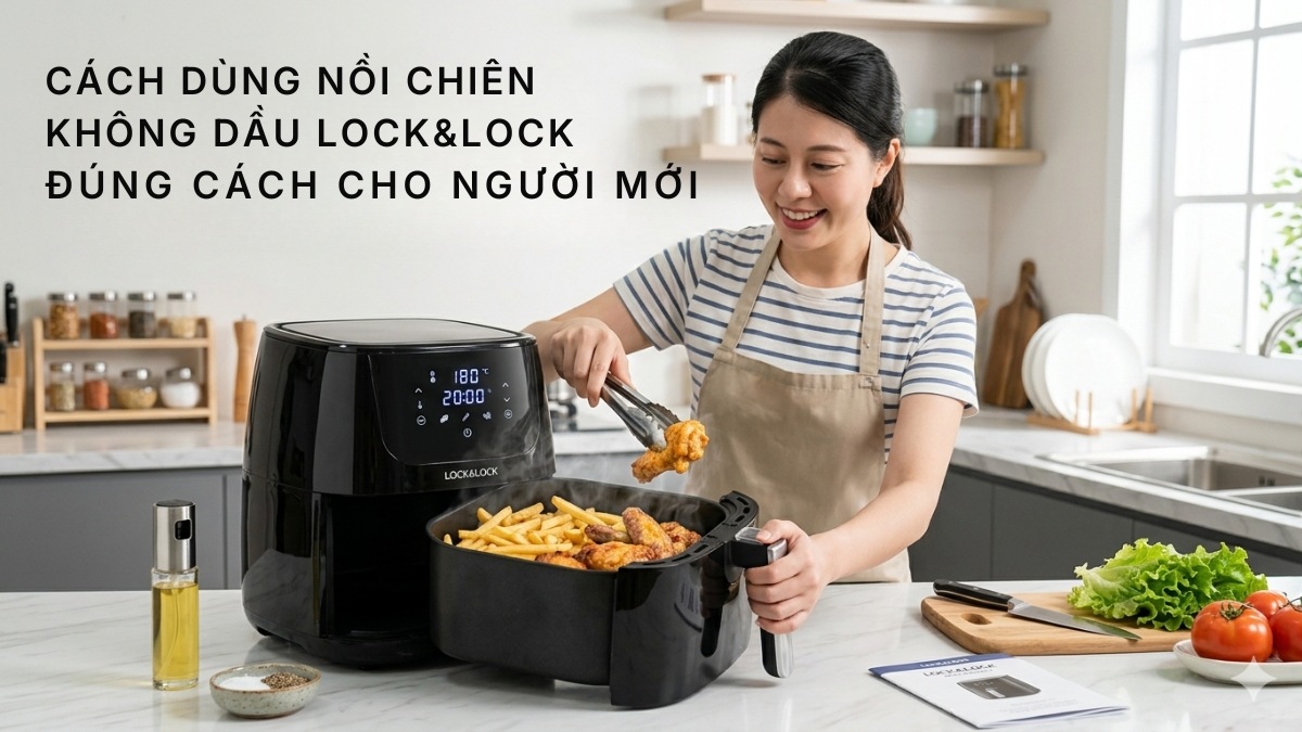 Cách dùng nồi chiên không dầu Lock&Lock đúng cách cho người mới