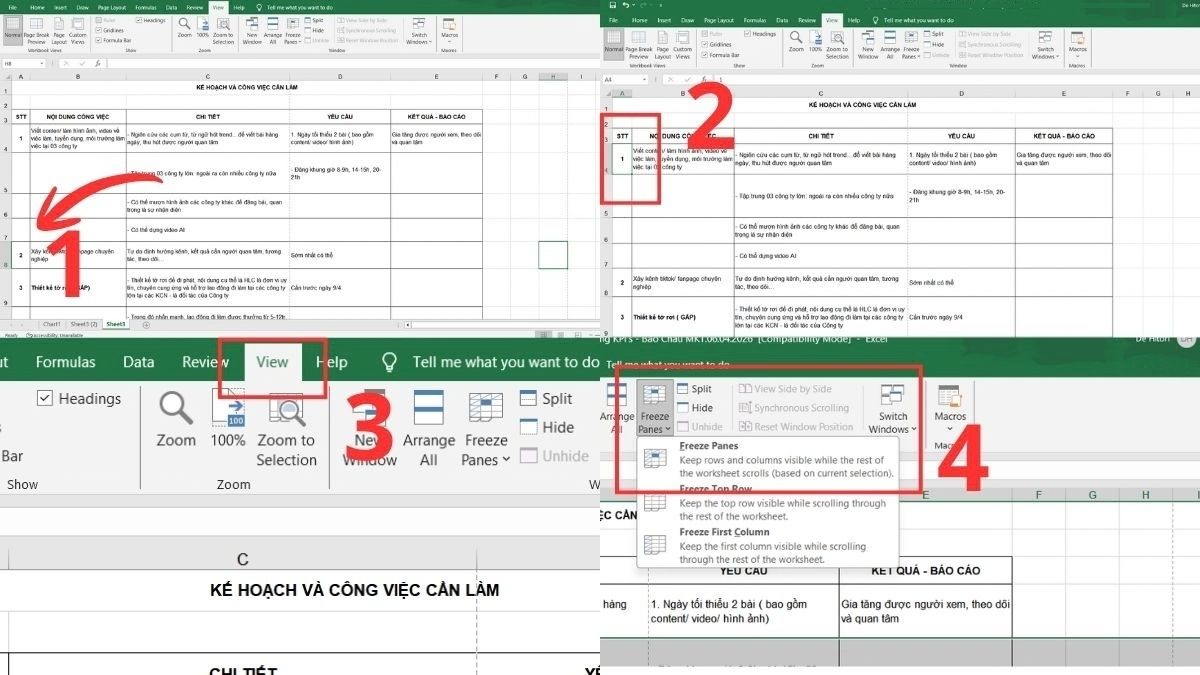 Hướng dẫn từng bước cố định dòng trong Excel