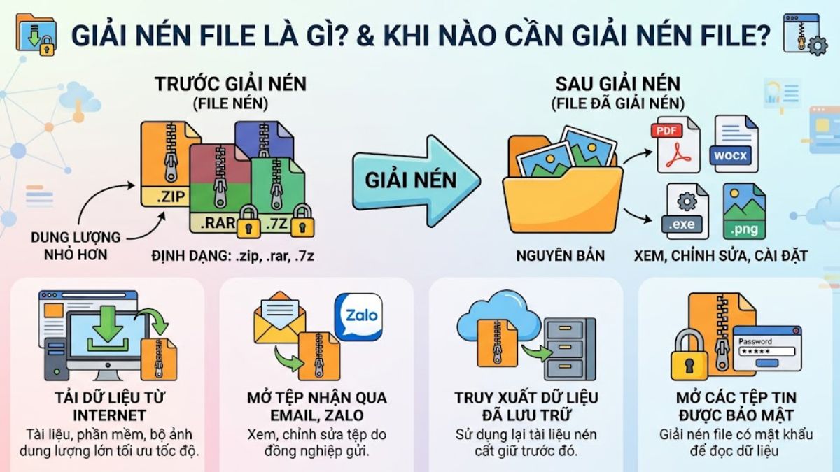 Tìm hiểu về giải nén file trên máy tính