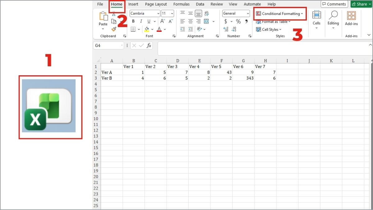 Xóa định dạng có điều kiện để giảm dung lượng Excel bước 1