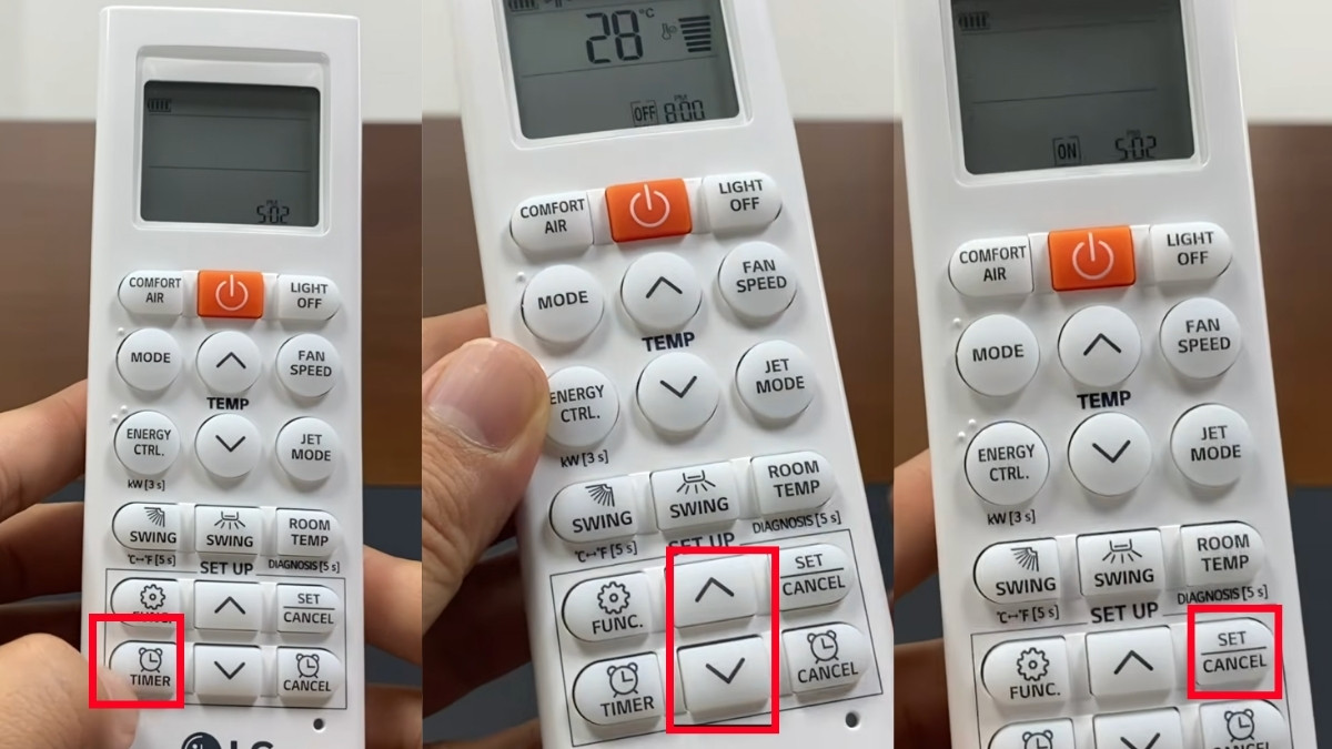 Cách hẹn giờ máy lạnh LG