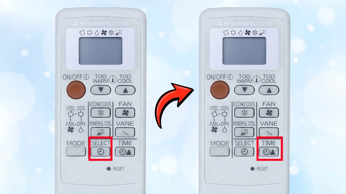 Cách hẹn giờ máy lạnh Mitsubishi cách 2