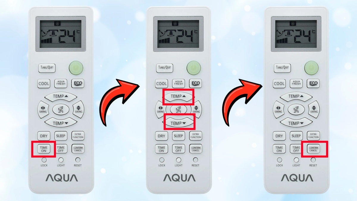 Cách hẹn giờ máy lạnh Aqua