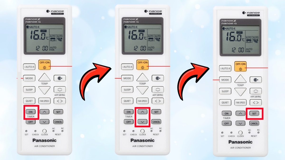 Cách hẹn giờ máy lạnh Panasonic