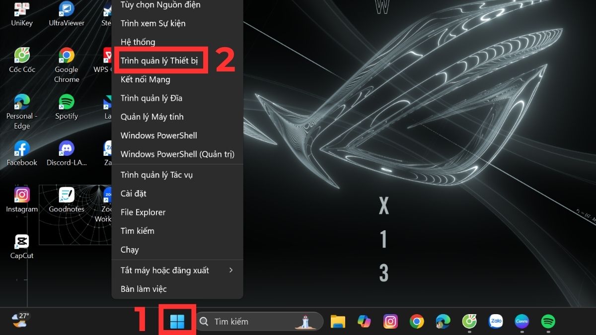Cài đặt lại driver pin để sửa lỗi không hiển thị được phần trăm pin laptop bước 1