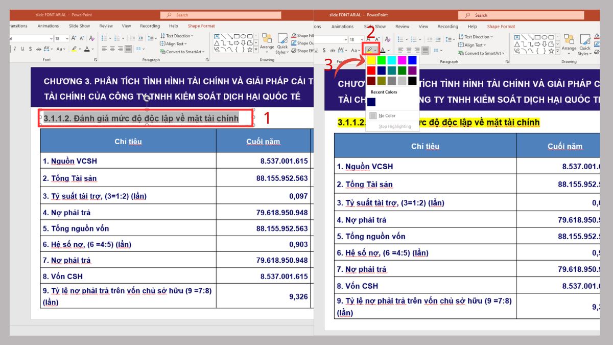 Hướng dẫn highlight trong PowerPoint bằng công cụ tô sáng văn bản