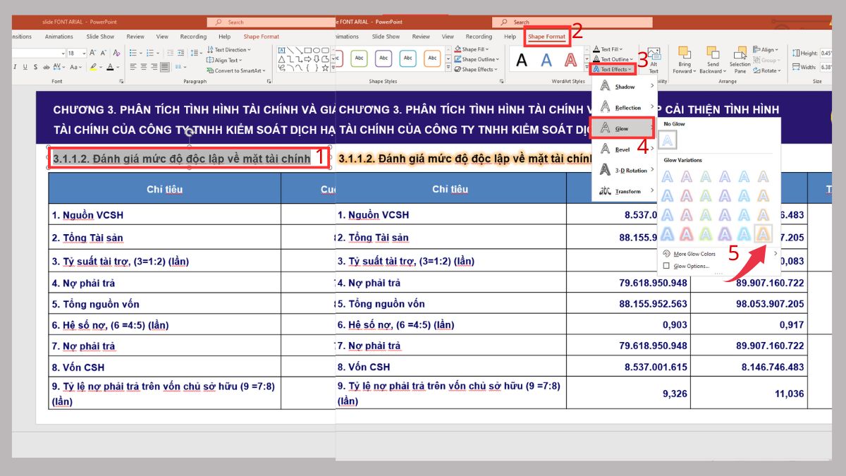 Hướng dẫn highlight trong PowerPoint bằng hiệu ứng Glow bước 2