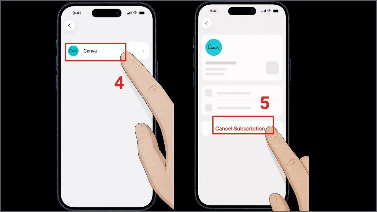 Cách hủy Canva Pro trên iPhone và iPad bước 2