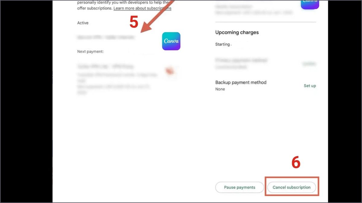 Cách hủy Canva Pro trên Android bước 2