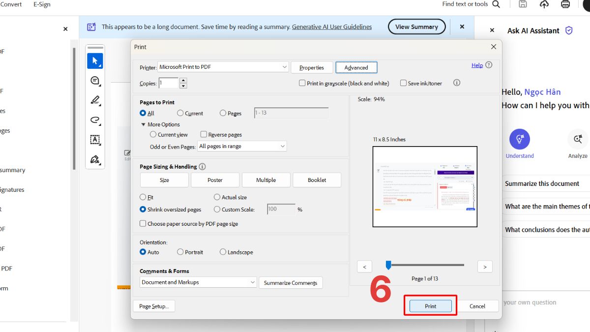 Cách in nhiều file cùng lúc với phần mềm Adobe Reader bước 5