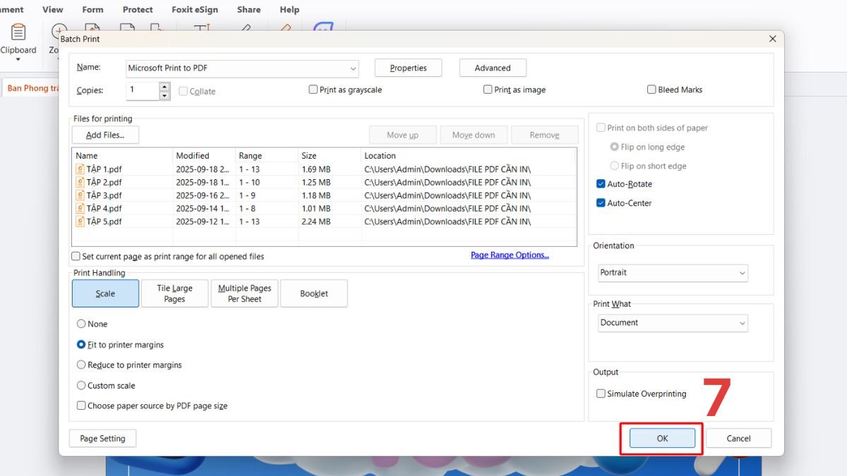 Cách in nhiều file cùng lúc bằng Foxit Reader bước 4