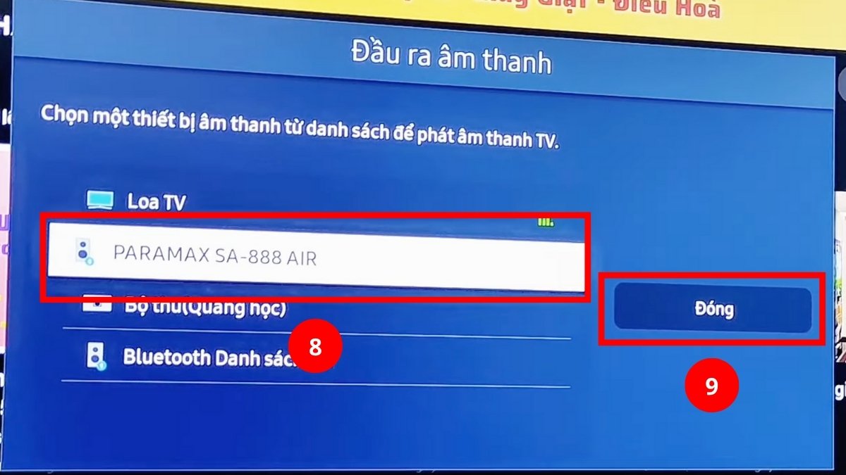 Cách kết nối tivi Samsung với loa ngoài qua jack cắm bước 4