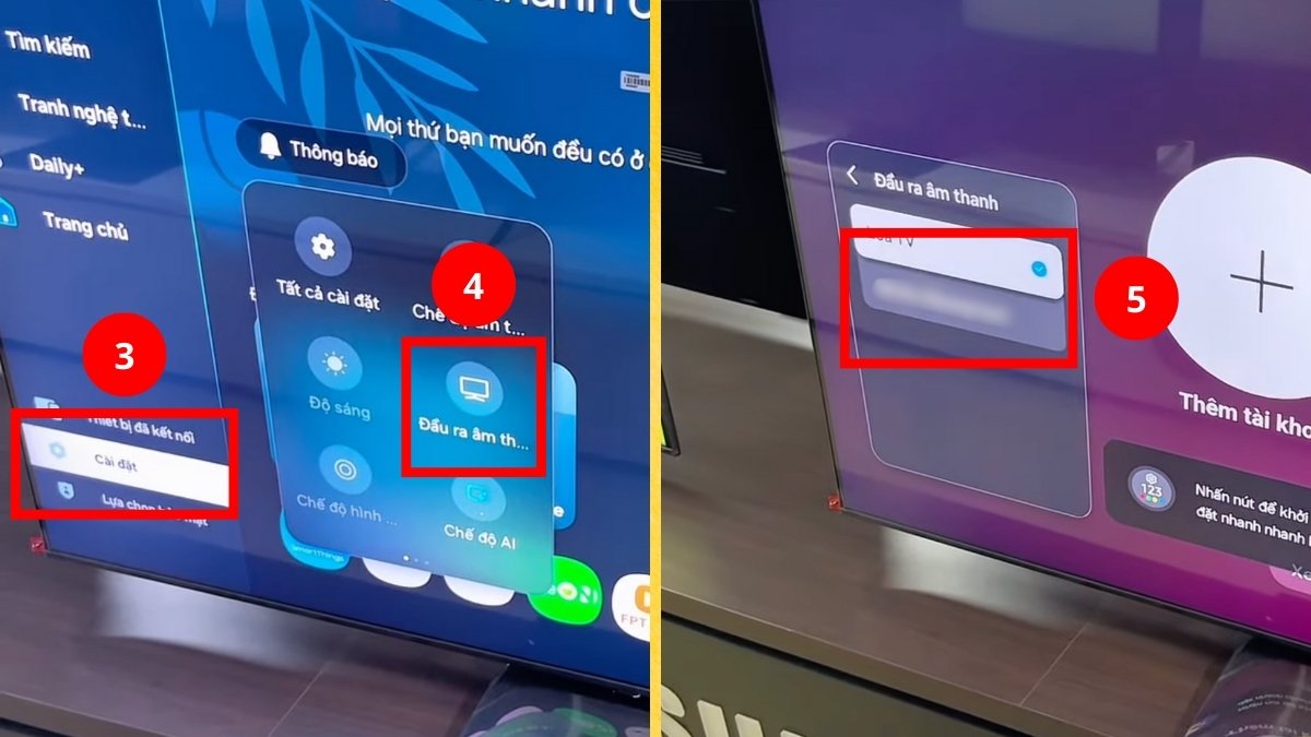 Cách kết nối tivi Samsung với loa ngoài qua jack âm thanh trắng đỏ bước 3