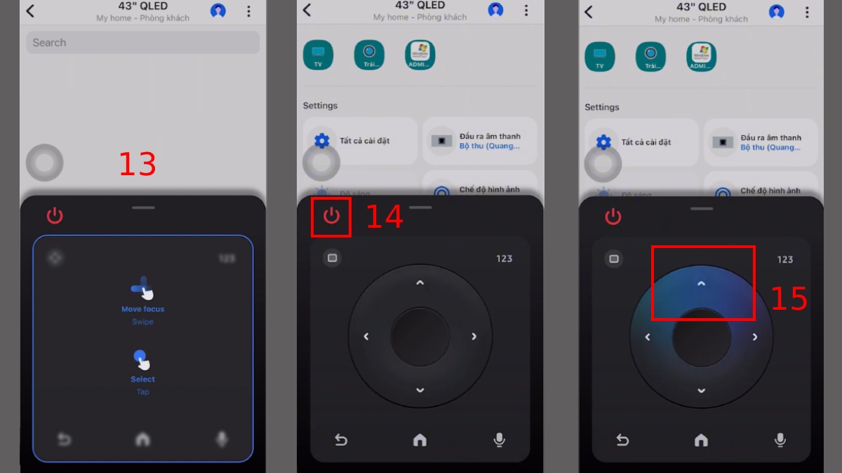 Cách mở tivi Samsung khi điều khiển không hoạt động bước 3
