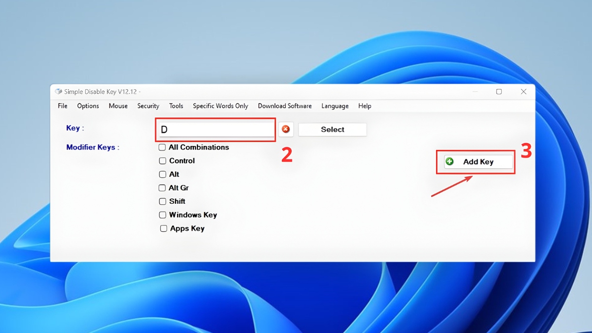 Cách khóa bàn phím laptop Dell bằng Simple Disable Key bước 2