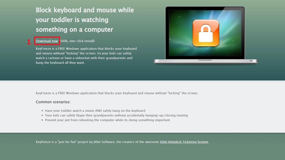Cách khóa bàn phím laptop Dell bằng KeyFreeze bước 1