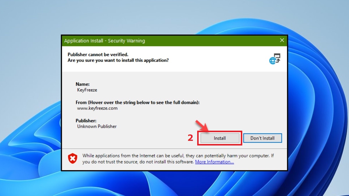 Cách khóa bàn phím laptop Dell bằng KeyFreeze bước 2