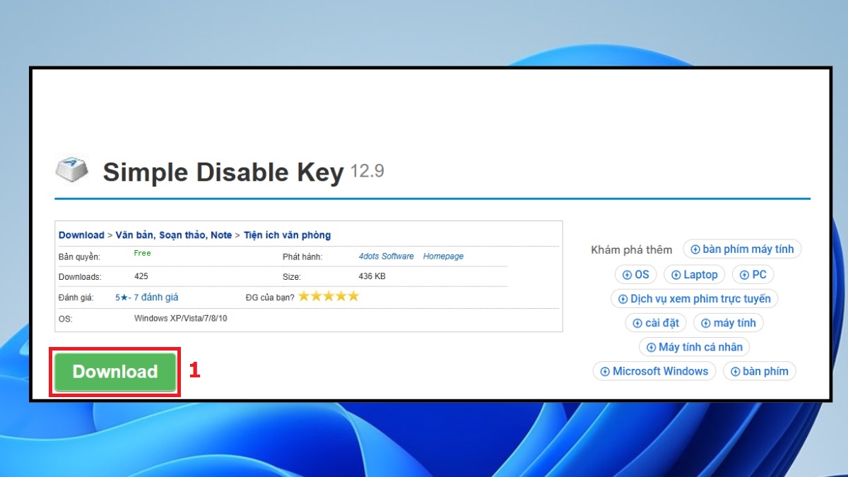 Cách khóa bàn phím laptop Dell bằng Simple Disable Key bước 1