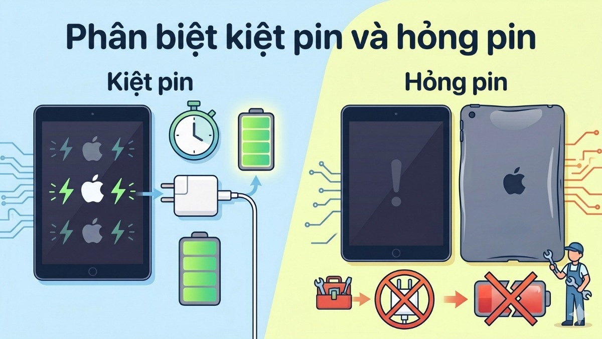 Phân biệt kiệt pin và hỏng pin
