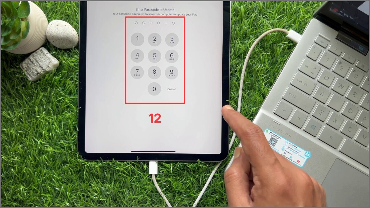 Nhập Passcode để iPad bắt đầu cập nhật