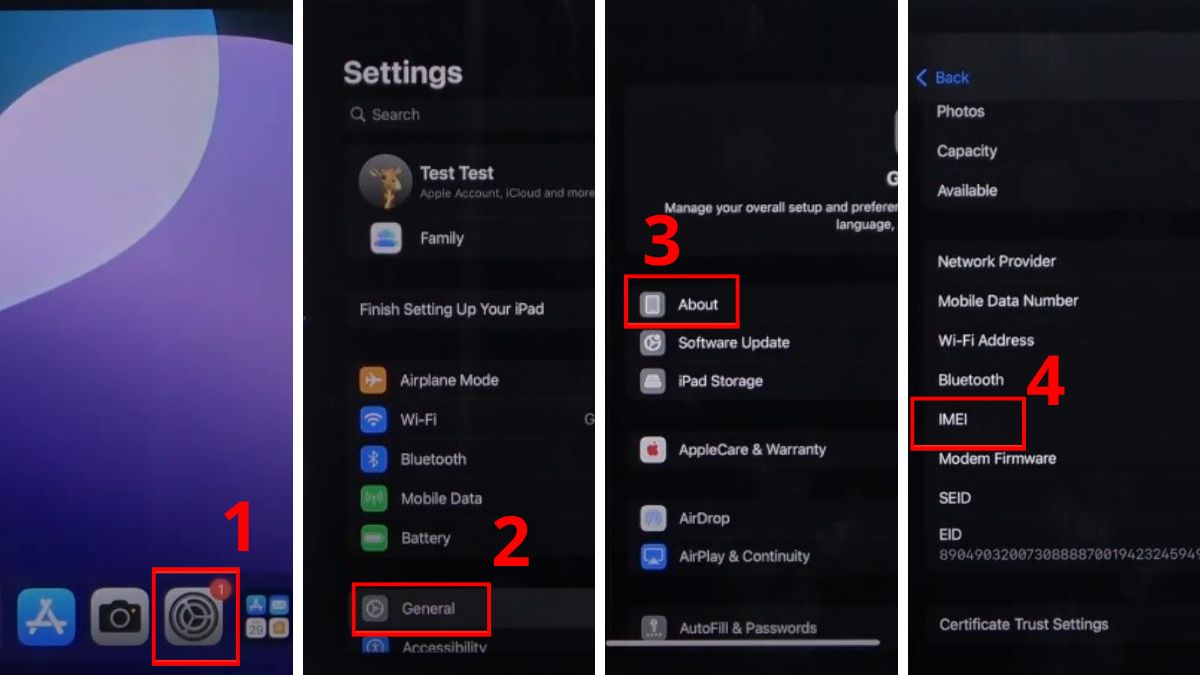Kiểm tra IMEI của iPad cũ bước 1